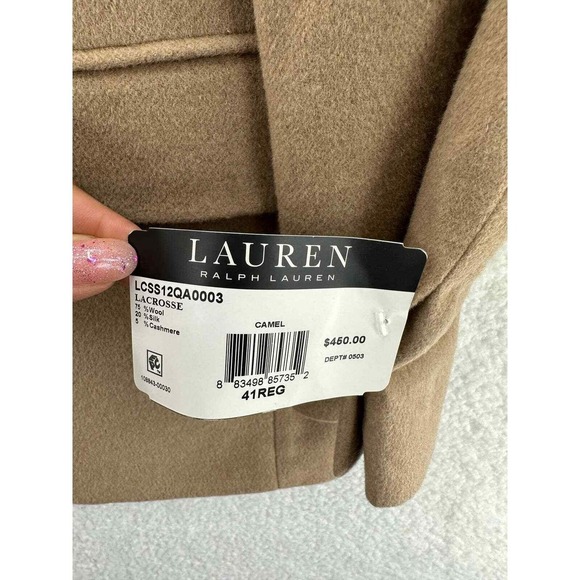 Lauren Ralph Lauren Men's Camel Wool Silk Cashmere Blend Blazer Classic Fit 41R - Picture 3 of 9
